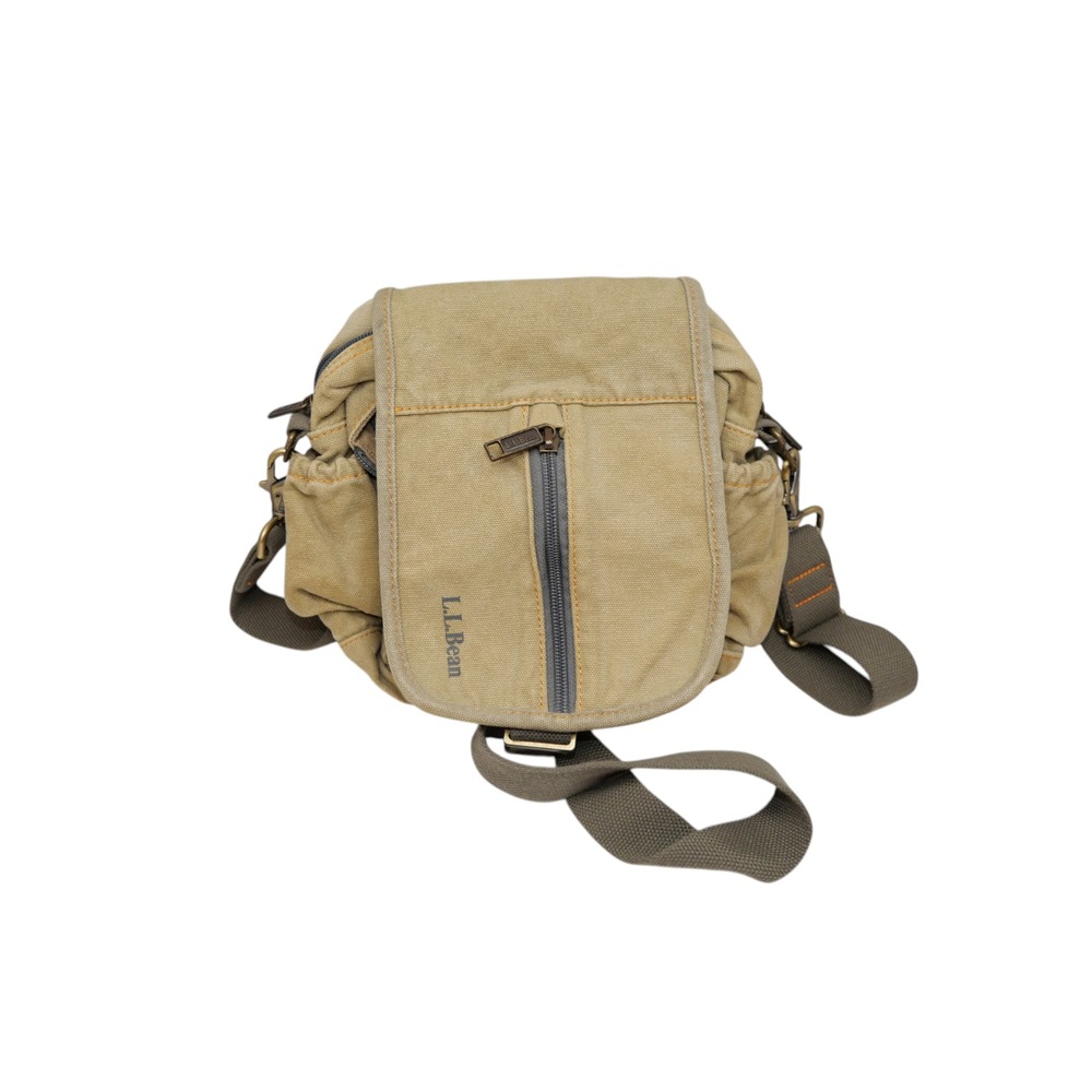 Vintage L.L. Bean Canvas Utility Crossbody Messenger Shoulder Bag Khaki Tan